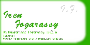 iren fogarassy business card